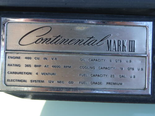 1971 Lincoln Continental Mark III 191